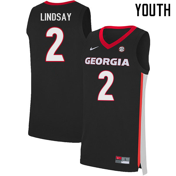 Youth #2 KyeRon Lindsay Georgia Bulldogs College Basketball Jerseys Sale-Black